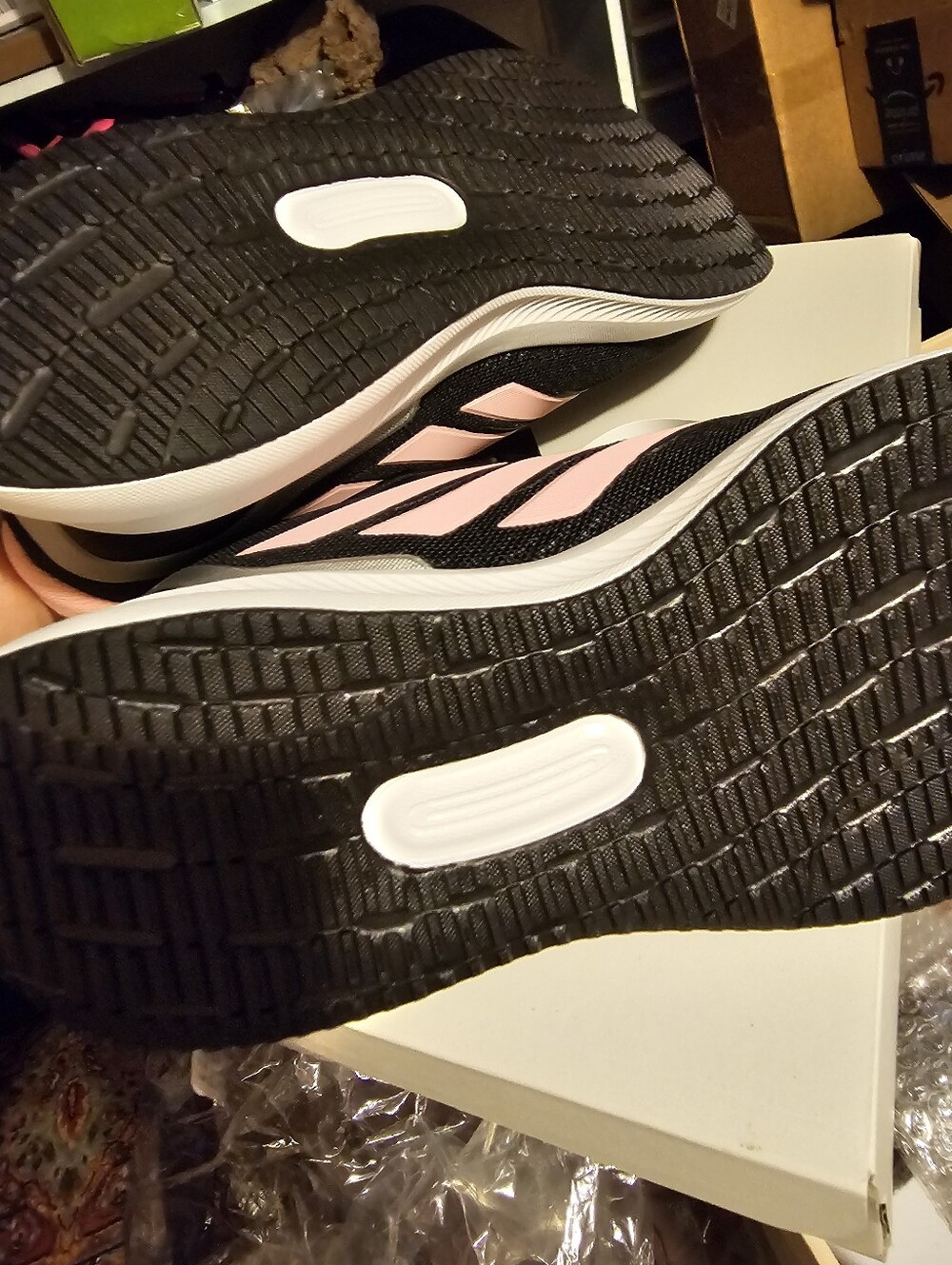 Adidas Runfalcon 5J Kids Running Shoes Black Pink Silver Size 4Y NEW - Picture 4 of 7